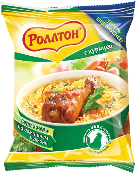 Лапша Б/п Роллтон На домашнем бульоне с курицей